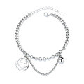 wholesale S925 Sterling Silver Korean-style Retro Trendy Smiley Bead Fringe Bracelet with Woven Beads and Irregular Accessory-0-4