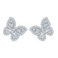 925 Sterling Silver Custom Butterfly Camellia Earrings, Trendy and Unique-0-0