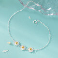 wholesale S925 Silver, Ins-style minimalist daisy bracelet, fresh and sweet floral spring new design S7747-0-2