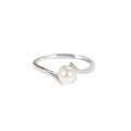 wholesale S925 Sterling Silver Ins Style Freshwater Pearl Ring for Women, Minimalist and Elegant with Adjustable Open Shank-0-4