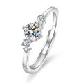 Sterling Silver Moissanite Starry Ring 1 Carat Adjustable-0-3