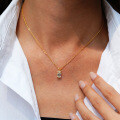 14K Gold Plated 925 Silver Full Moissanite Emerald Pendant Necklace-0-0