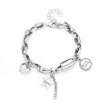 wholesale S925 Sterling Silver Korean Style Ins Star Tassel Luck Lucky Heart Multi-element Trend Bracelet-0-4