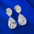 wholesale Metal material first: new European and American high-carbon diamond pear drop 10*14 earrings ear studs for women, AliExpress cross-border-0-2