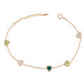 wholesale S925 Metal Summer New Japanese VA Same Style Natural Green Gemstone Bracelet for Women Wholesale Ready Stock-0-0