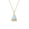 wholesale [925 Silver Gold Plated] Retro Luxury Natural Larimar Pendant with Exquisite Zircon, Aget* Same Style Women's Necklace Wholesale-0-0