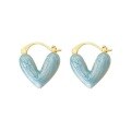 wholesale S925 Silver Enamel Drip Heart Stud Earrings for Women, French Minimalist, Small and Delicate, Versatile and Elegant-0-4