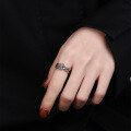 wholesale S925 Sterling Silver Korean Dongdaemun Chain Link Cross Irregular Niche Design Open Ring-0-2