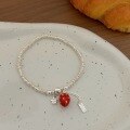 wholesale S925 Sterling Silver Berry Worry-Free Strawberry Bracelet for Women, Small and Exquisite, Luxurious, Versatile, High-End Sense Accessory-0-5