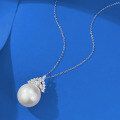 wholesale S925 Silver Metal 16mm Pearl Necklace Pendant Women's Light Luxury Daily Fashion Style Wholesale-0-2