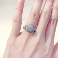 wholesale S925 silver classic new one-carat simulated diamond ring for women, versatile and fashionable-0-3