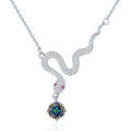925 Sterling Silver 1ct Moissanite Snake Pendant Necklace, Cross-border New-0-8