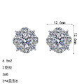 S925 Sterling Silver Moissanite Floral Earrings-0-3