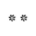 wholesale S925 silver black floral stud earrings small forest-style sunflower sweet and fresh women's earrings G8082-0-4