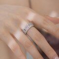wholesale S925 Sterling Silver High-End Square Ice-Cut Zirconia Row Diamond Elegant Fashion Thick Ring for Women-0-1