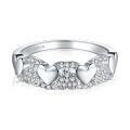 wholesale S925 Sterling Silver Cross-Border European and American Pure Silver Jewelry Ring for Women, High-End Luxury Heart Ring-0-1