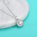 wholesale S925 Sterling Silver Moissanite Minimalist Small Luxury Design Women's Versatile Pendant Necklace Ins Style Accessory-0-2