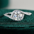 S925 Silver Moissanite Ring 1ct Four-Prong Classic Wholesale-0-0