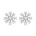wholesale 925 Sterling Silver Christmas Snowflake Earrings Customizable with Pearl and Zircon OEM/ODM-0-13