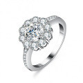 925 Silver Moissanite Sunflower Ring for Women, Live Streaming Wholesale Supply-0-2