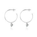wholesale 925 Silver Trendy Moissanite Hoop Earrings for Women, High-End Luxury Style, Hypoallergenic, Colorfast, Circular Earrings-0-4