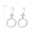 wholesale S925 Sterling Silver Shell Pearl Bow Hoop Earrings for Women, Small Design, Round Circle Drop Earrings, Luxury Trendy Personalized Ear Accessories-0-5