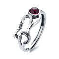 wholesale S925 Sterling Silver Romantic 520 Number Inlaid Garnet Ring, Ins Stylish Gift for Girlfriend Index Finger Ring-0-4