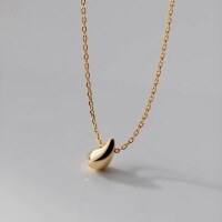 wholesale S925 silver minimalist teardrop pendant necklace for women, simple Korean-style elegant collarbone chain D6816-S925 silver necklace silver>925 silver