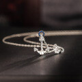 wholesale S925 Sterling Silver Anchor and Rudder Collarbone Necklace, Light Luxury, Niche, Personalized, Creative, Fashionable, and High-End-0-1