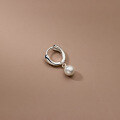 wholesale S925 Sterling Silver Synthetic Pearl Ear Clasp Korean Style Minimalist Designer High-End Luxury Hoop Earrings M0317-0-4