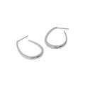 wholesale S925 Sterling Silver Korean Version INS Minimalist Design Versatile Letter U-Shaped Glossy Textured Earrings for Women-0-5