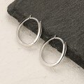 wholesale S925 Sterling Silver Geometric Hoop Earrings with Oval Ear Clasp, Fashionable, Professional, Elegant, Minimalist Design, and Unique Style-0-1