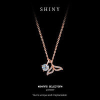 S925 Silver Mermaid Tail Dolphin Pendant Necklace, Light Luxury Clavicle Chain-S925 Sterling Silver Rose Gold + 50 Points Moissanite