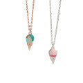 wholesale 925 Sterling Silver Ice Cream Cone Necklace for Women, Cute Niche Design, Fresh and Stylish, Versatile Collarbone Chain-0-4