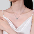 wholesale S925 Sterling Silver Petal Minimalist High-End Fashion Versatile Moissanite Necklace Gift for Girlfriend-0-3