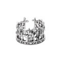 wholesale 925 Sterling Silver Retro Multi-layer Stackable Cross Crown Ring For Women In Ins Minimalist Dark Aesthetic Style-0-0