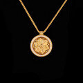 Sterling Silver Rotating Sunflower Compass Pendant with Sand Gold and Diamond Inlay-0-10