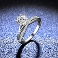 925 Silver D Color Moissanite Ring, One Carat, Four-Prong Starry River Classic Wedding Style-0-3