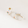 wholesale S925 Sterling Silver Sweet Ins Style Niche Design Dopamine Colorful Enamel Flower Ear Clasp M06672-0-4