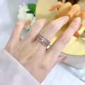 wholesale S925 Silver High Carbon Diamond Ring 5*5 Fashion Heart-shaped Small Diamond Ring Women's Jewelry Gift-0-3