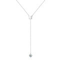 Sterling Silver Moissanite Butterfly Pendant Necklace, Y-Chain-0-4