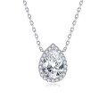 wholesale S925 silver gold-plated hypoallergergic, HW classic same style 2-carat teardrop full moissanite women's daily necklace-0-0