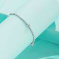 wholesale S925 Sterling Silver Cross-Border Moissanite Cube Mesh Style Design Small and Exquisite Luxury Three-Diamond Bracelet-0-1