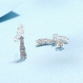 wholesale S925 Sterling Silver Butterfly Moissanite Stud Earrings, Versatile and Fashionable Gift for Girlfriend-0-1