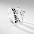 wholesale S925 Sterling Silver Maker Princess and Knight Couple Rings, New Creative Korean-style Holiday Gift for Couples-0-2