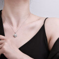 Sterling Silver Moissanite Ins-style Minimalist Pendant Necklace-0-2