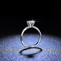 Silver Moissanite Ring Women's Entwined Vine Diamond Ring-1 carat (set with D color moissanite)  16 yards