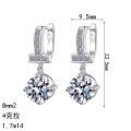 S925 Sterling Silver Moissanite Stud Earrings, Simple and Versatile-0-3