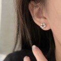 wholesale S999 Silver Geometric Earrings, Minimalist and Niche Light Luxury Forest Style, Korean Version Chic Ear Accessories-0-3