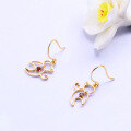 wholesale 925 Silver Japanese Light Luxury Cute Girly Adorable Cat Stud Earrings with Red Garnet Topaz, Hypoallergenic-0-3